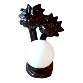Ceramic palm tree lamp 1980 vintage white/black Mathias