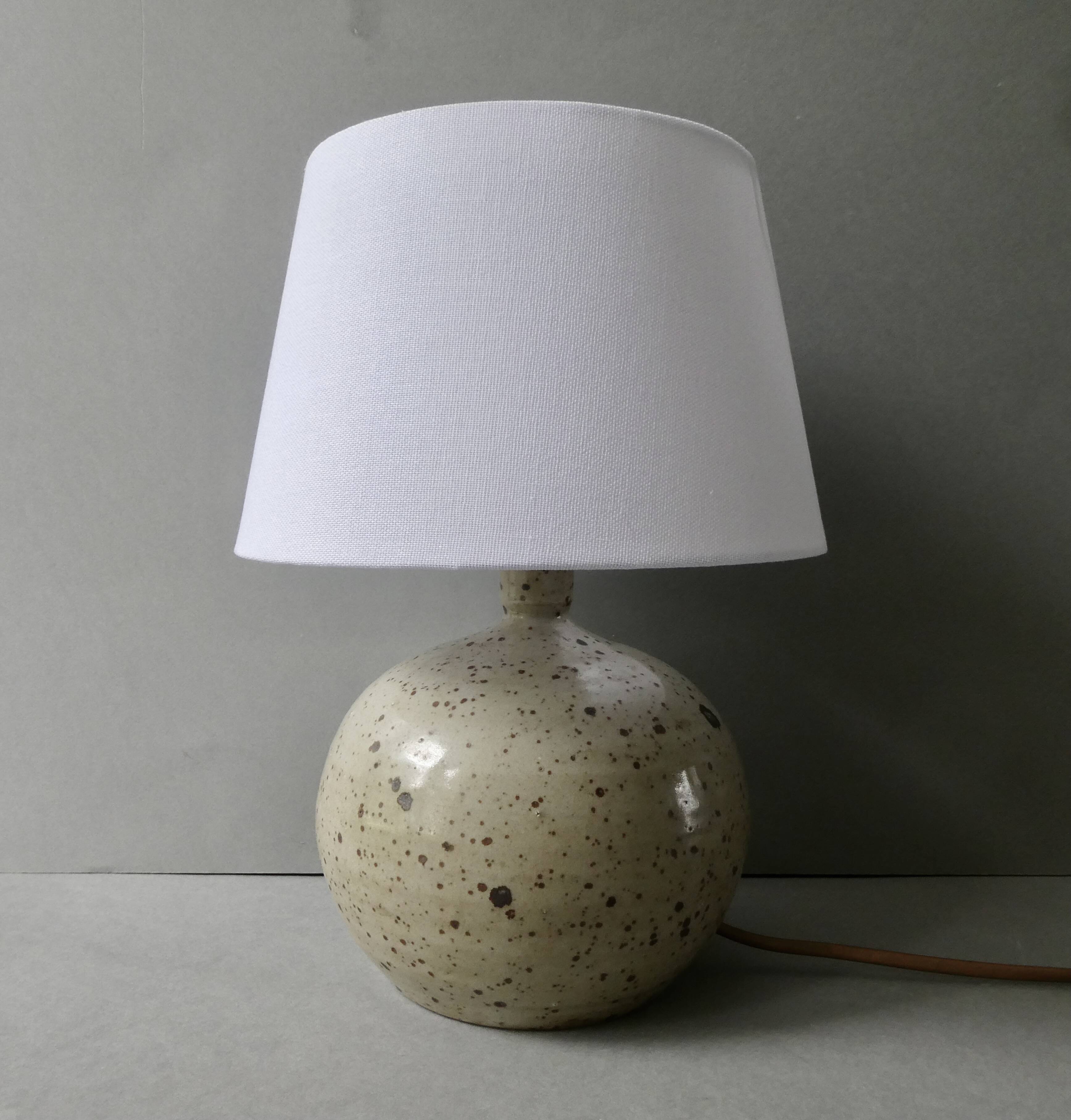 Sandstone ball lamp signed Guy Baudat, 1960s