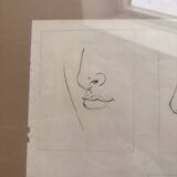 Old Engraving 19th Century Framed Anatomy Nose Mouth Plate Head Morphology