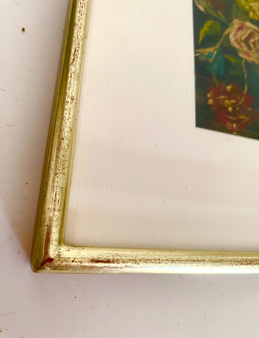 Still life oil under glass