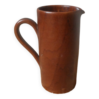 Ceramic pitcher vase with handle Scandinavian country decoration handcrafted vintage sandstone