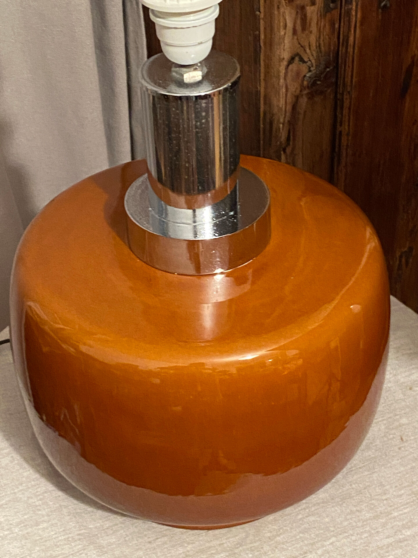 Large glazed ceramic lamp, 1970s