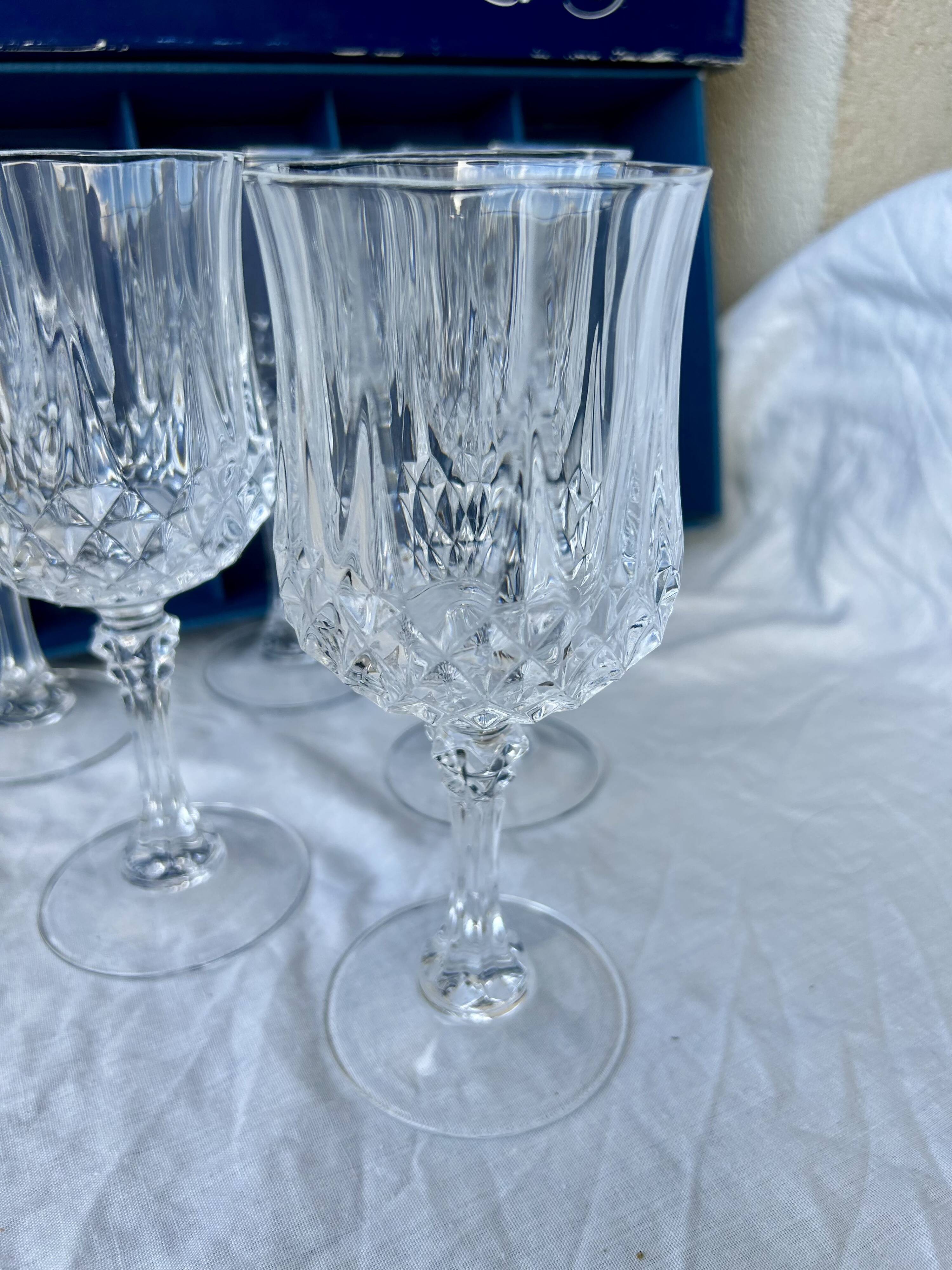 Crystal stemmed glasses