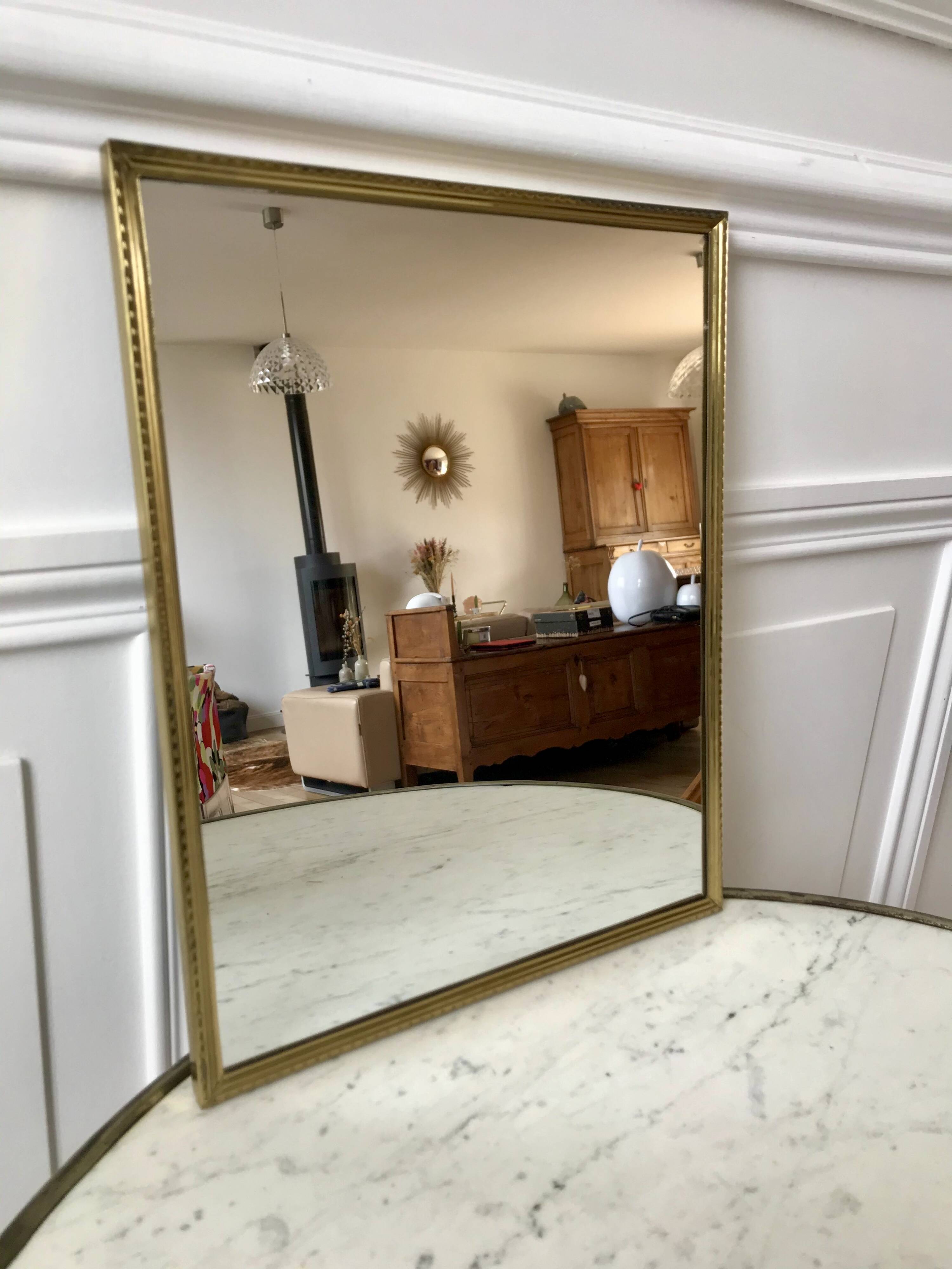 Gilded brass mirror from the 40s and 50s