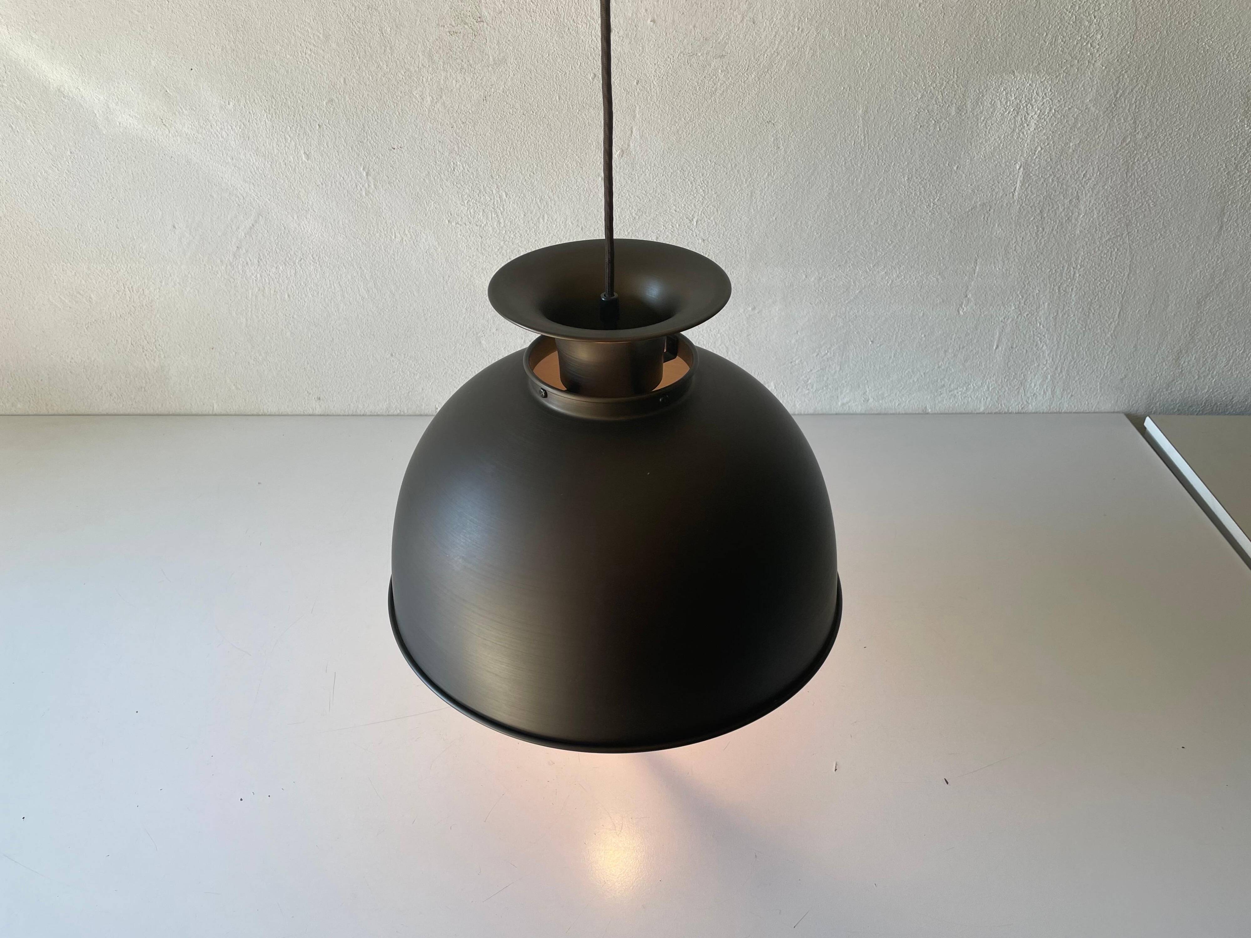 Brushed metal pendant lamp with a bronze appearance, 1970s, Germany