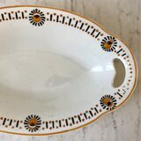 Oval and hollow dish longwy model "cézarine" art deco 30s