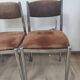 Suite de 4 chaises années 70 métal chromé et velours