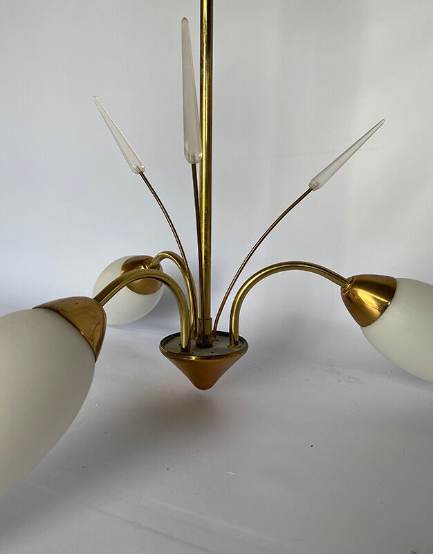 Golden and white pendant light