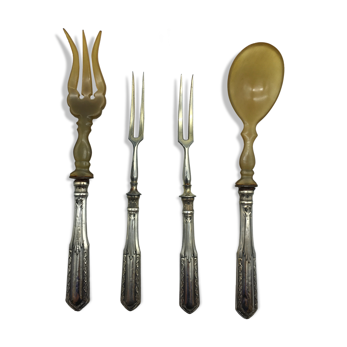 Box of filled silver salad cutlery