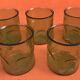 Années 1970 (lot 3) 5 verres à orangeade Verre bullé et coloré