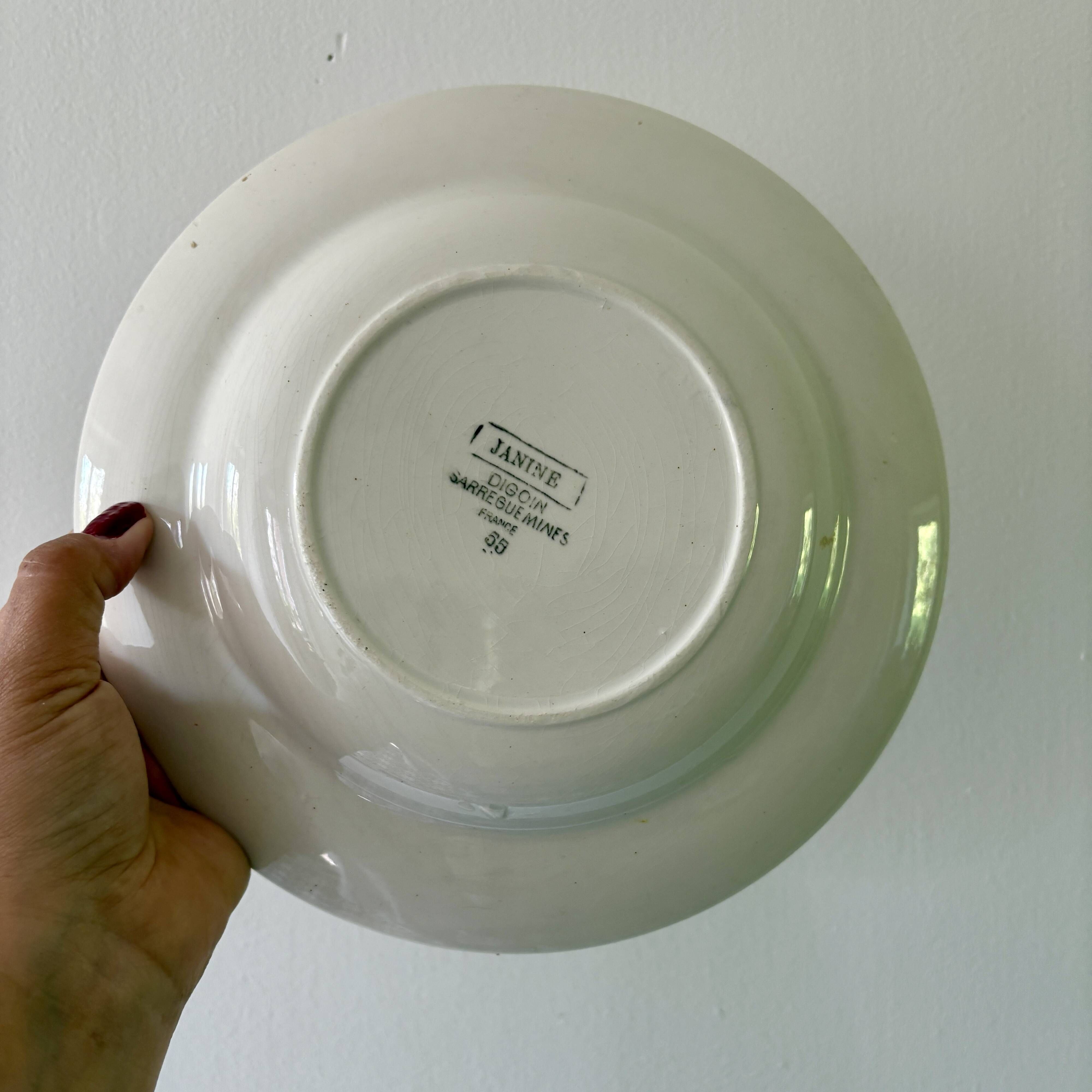 Set of 8 vintage soup plates - Janine and Cannes model by Digoin Sarrr