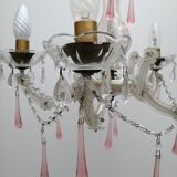 Pink stamps chandelier
