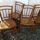 Lot de 4 chaises bois cannées