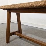 Wooden bench and marsh straw 50s/60s