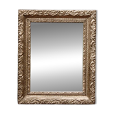 Small antique mirror in wood and gilded stucco – baroque style – 35 × 29 cm