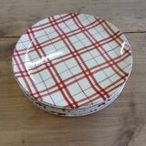 5 old checkered flat plates