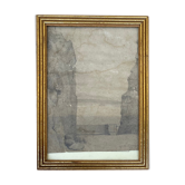 Drawing painting seen from Biarritz 1875