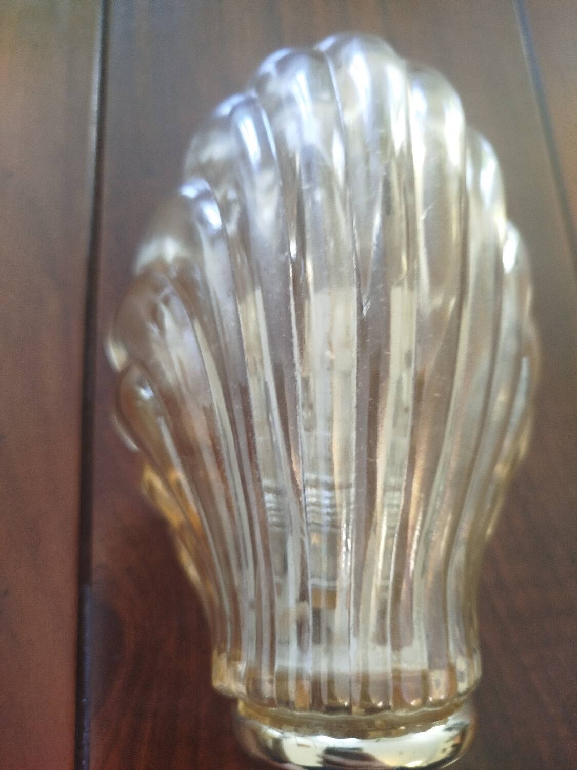 Pair of shell wall sconces – striped Italian glass – 1970