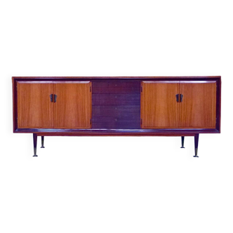 Large Italian Mid-Century Sideboard with Brass Details, 1950s