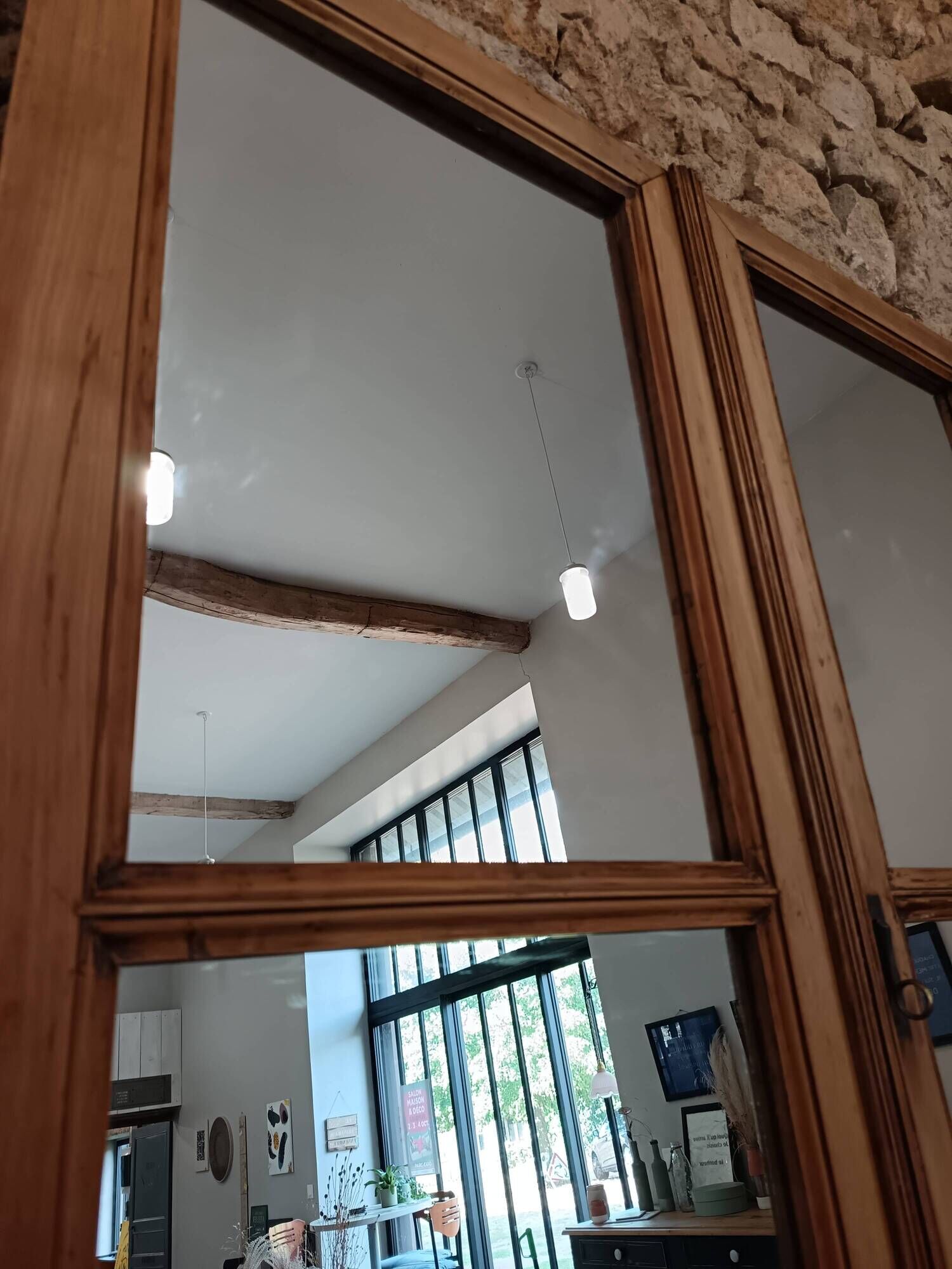 ANTIQUE MIRROR WINDOW