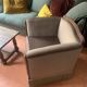 Art Deco armchair in taupe velvet, 1920/30