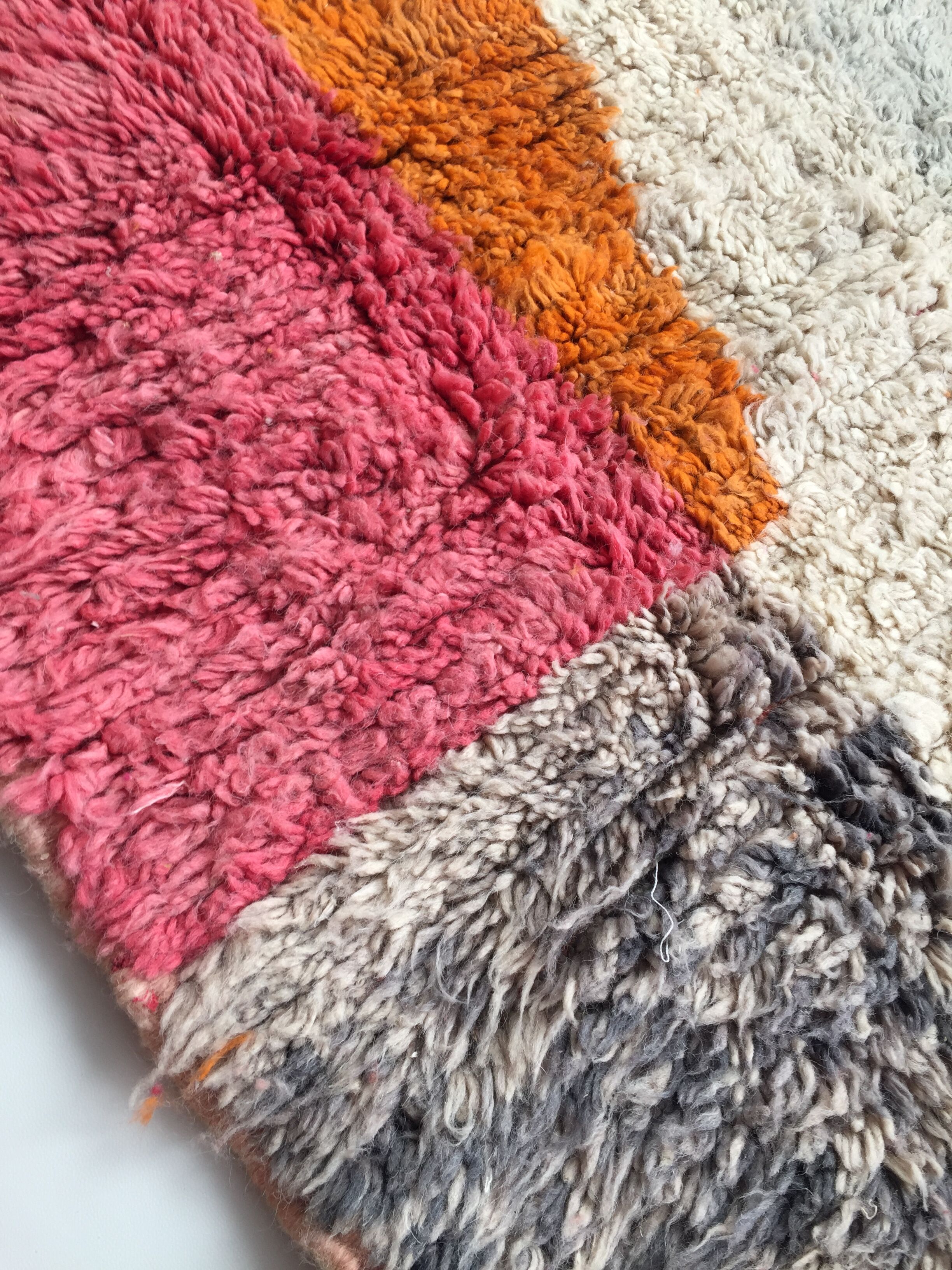 Moroccan Berber carpet Boujaad with colorful flats 234x143cm