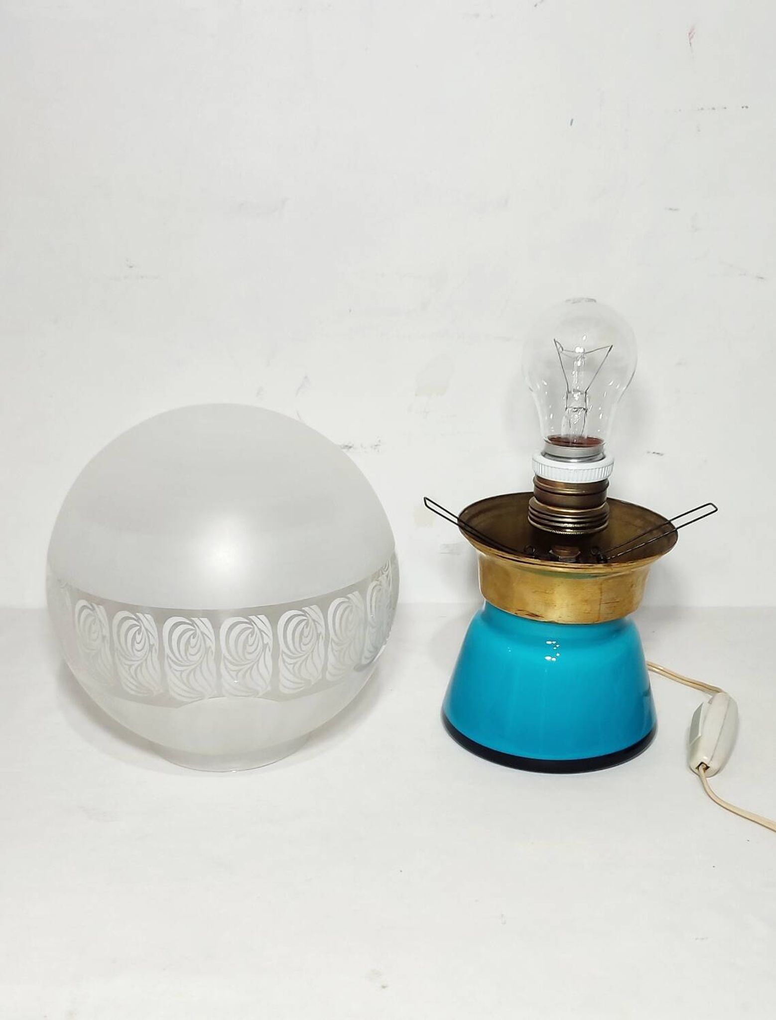 Lampe de table en cristal. Espagne, années 1950.