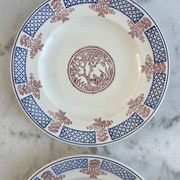 2 assiettes plates Longwy Fecamp en terre de fer