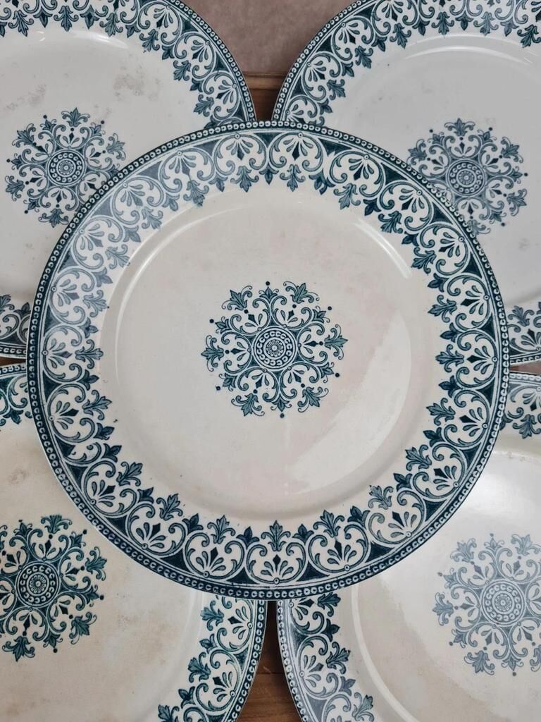 Set of 6 flat plates Badonviller – "oriental" model