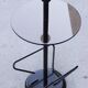 Laqué Steel and Smoked Glass Side Table, Italy, 1980s