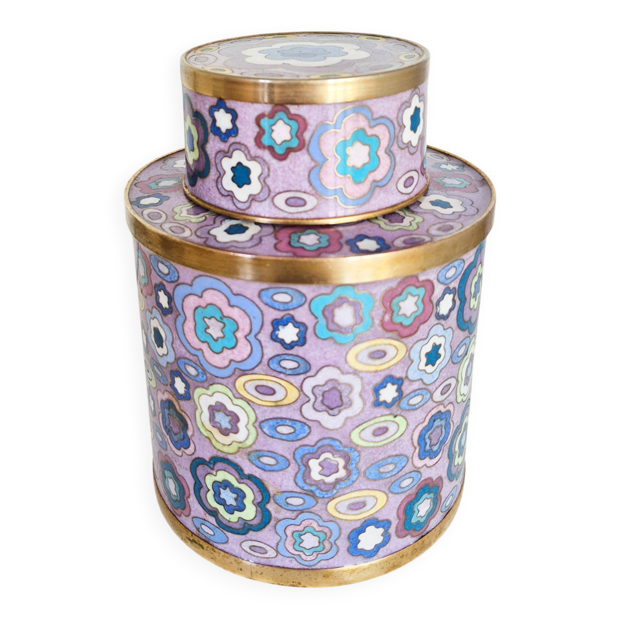 Tea pot Fabienne Jouvin, in cloisonné enamels and brass.