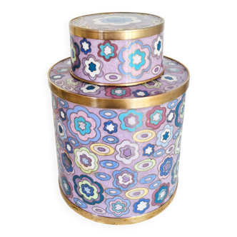 Tea pot Fabienne Jouvin, in cloisonné enamels and brass.