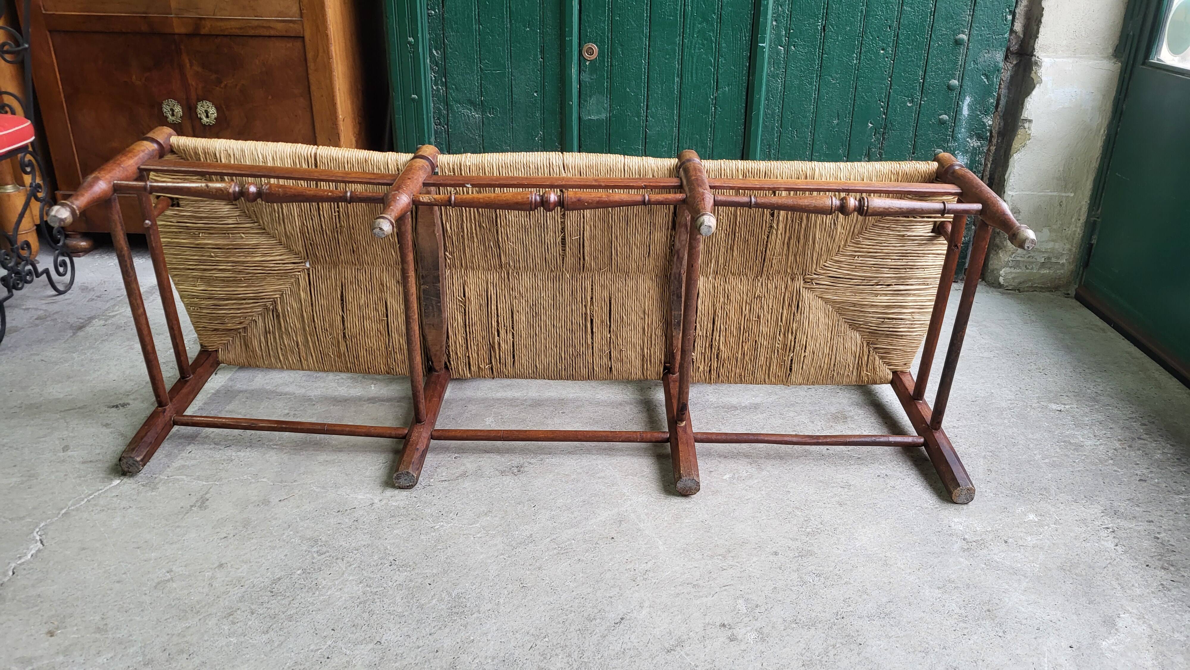 THREE-SEATER STRAW BANQUETTE PROVENCAL RADASSIER