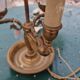 Large gilded bronze hot water bottle lamp