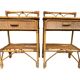 Paire de table de nuit en rotin Italie 70’s