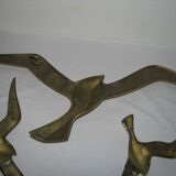 Ensemble de décoration murale 3 x mouette hirondelle oiseau laiton 80 / 90 s