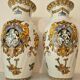 Important pair of Renaissance vases in Gien earthenware – early 20th century