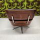 Fauteuil lounge cuir noir 1970 vintage