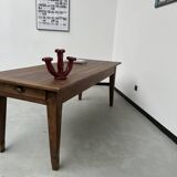 Solid walnut farmhouse table with spindle legs