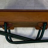 Folding wood and metal school desk