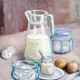 Tableau Nature Morte les Meringues Toile signée Pierre Cols
