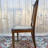 Set of 6 Art Deco chairs in marquetry and caning.