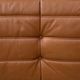 Togo lounge chair in dark cognac leather attributed to Michel Ducaroy for Ligne Roset