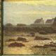 A. Laemmermann, oil painting on cardboard depicting a rocky landscape.