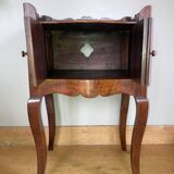 St Louis XV bedside table, 19th century, in solid walnut