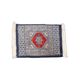 Tapis / Nappe en laine nouée à la main en bleu foncé et rouge – 47x46 cm