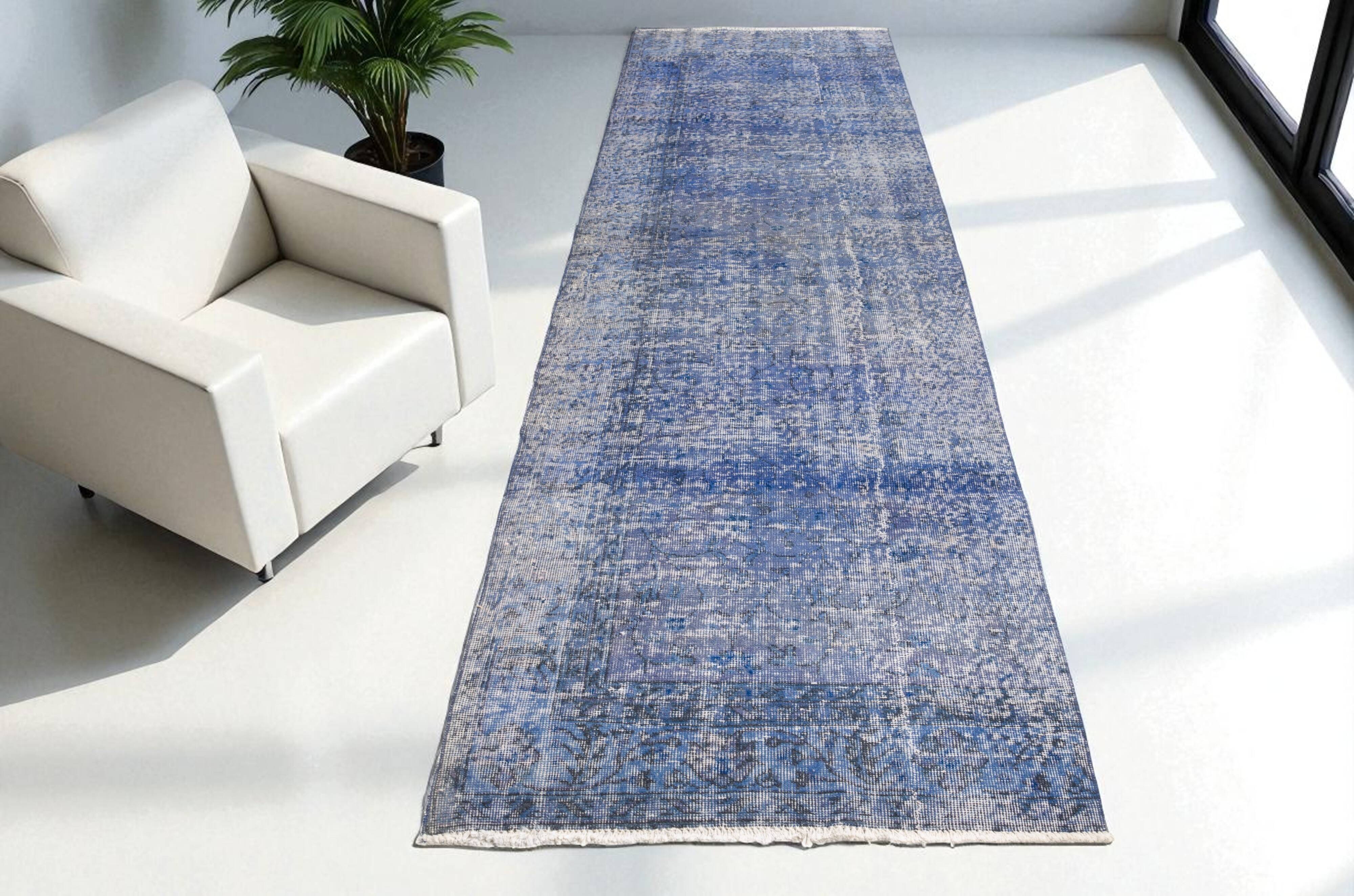 Blue Hallway Turkish Runner Rug sku1070
