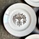 4 Longchamp brown earthenware dinner plates, "Tarente" service