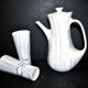 Vintage Niderviller Modernist Ceramic Coffee Pot 1960 with 2 Cups