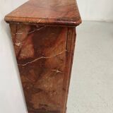 Louis Philippe fireplace in red breccia marble, 19th century